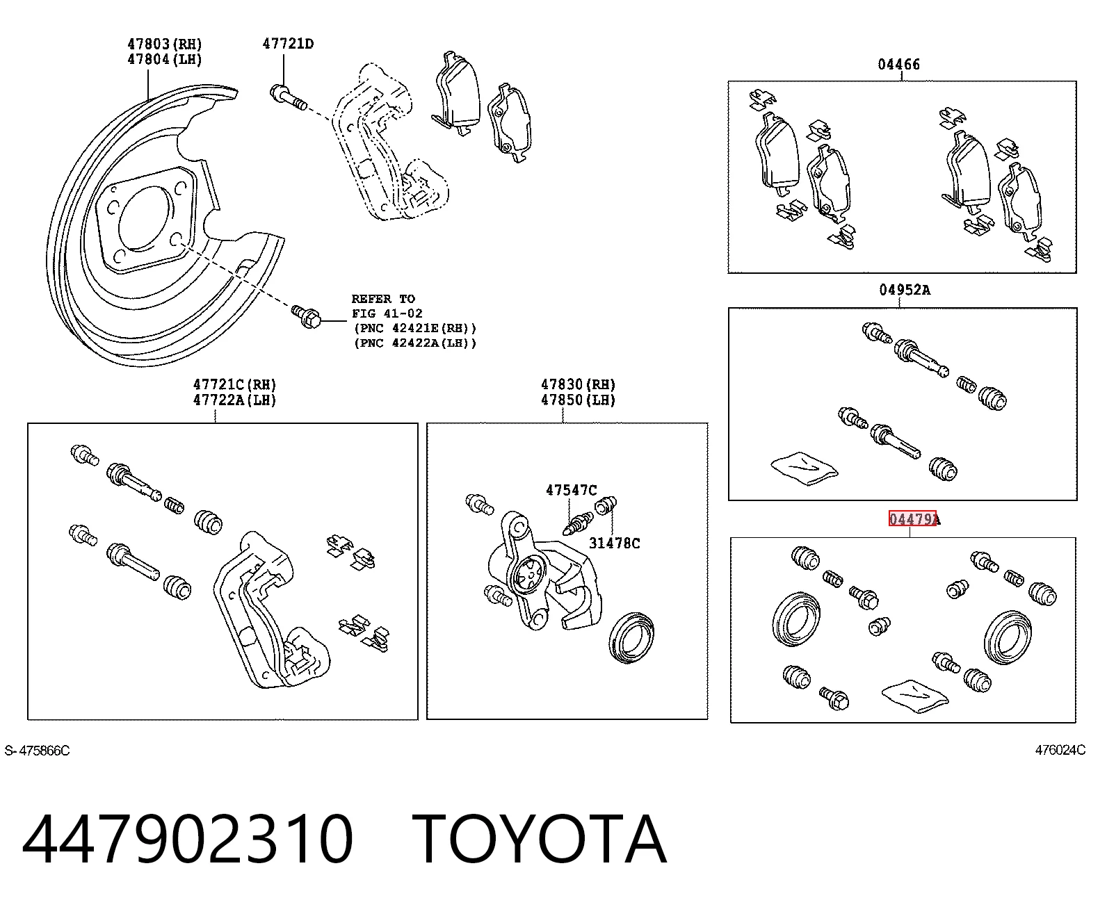 Zestaw naprawczy zacisku hamulcowego tylnego Toyota Avensis III sedana (T27) (2008 - 2018) cena, od 9,49 USD