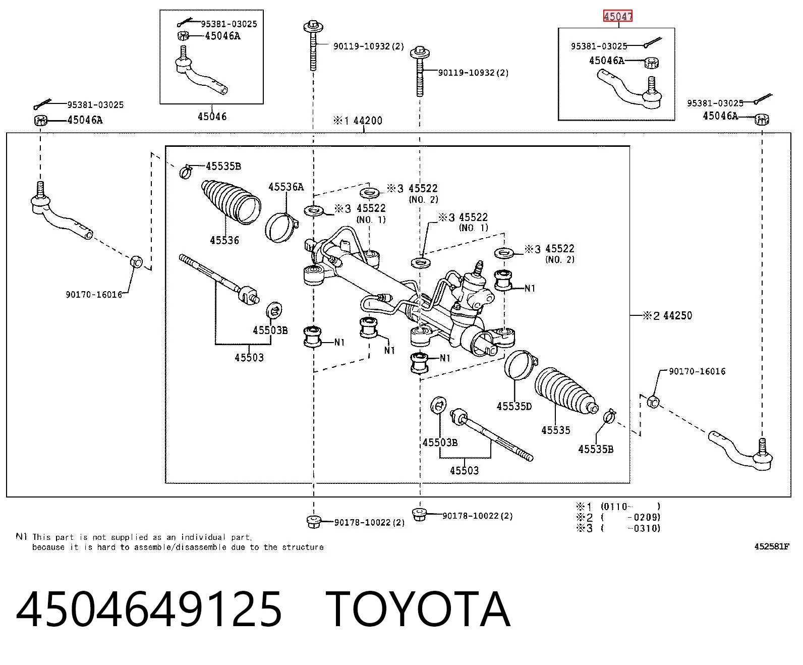  Końcówka drążka kierowniczego zewnętrzna Toyota Avensis 