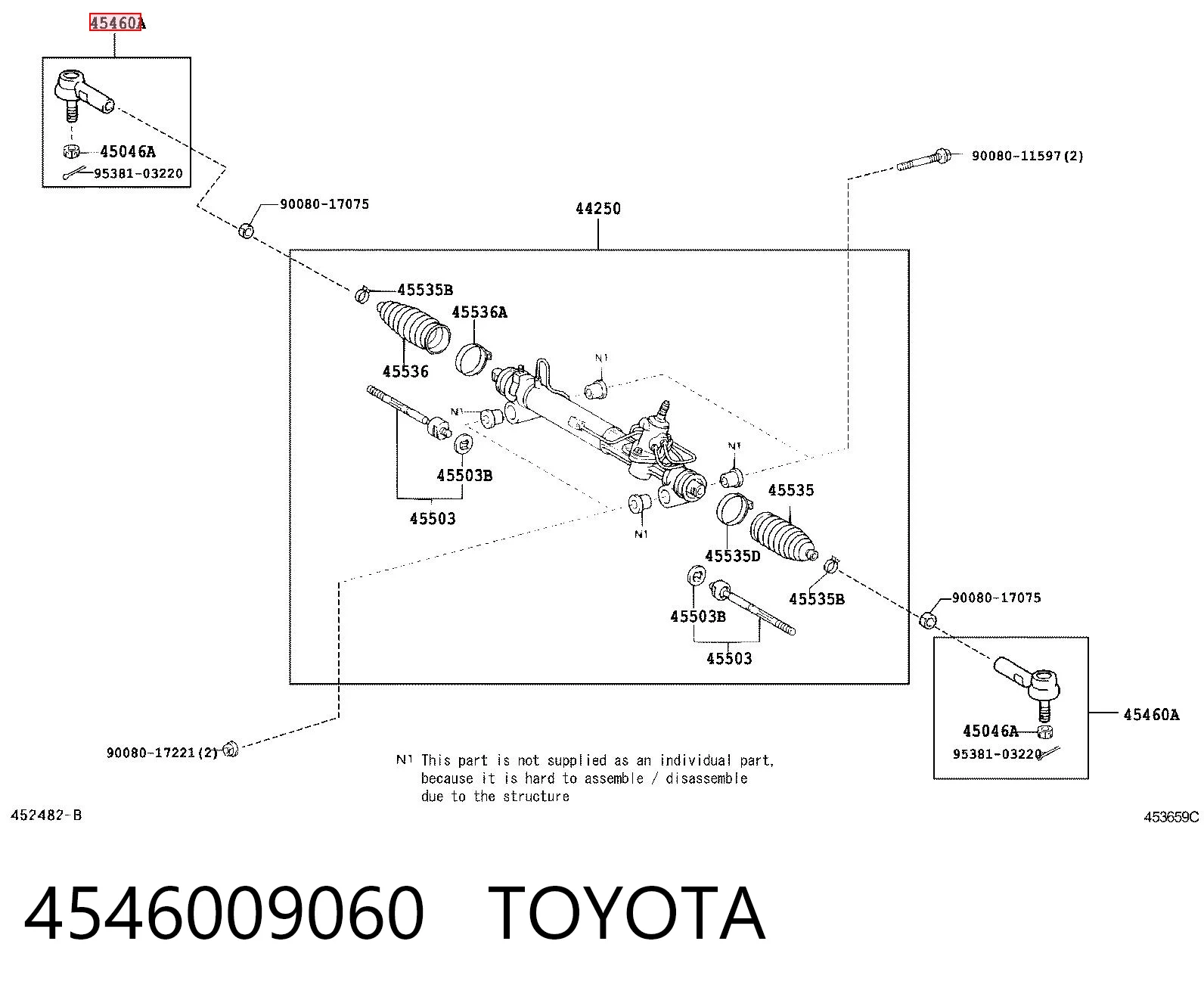Końcówka drążka kierowniczego zewnętrzna Lexus RX 330/350 SUV (U3) (2003 - 2008) cena, od 24,31 USD
