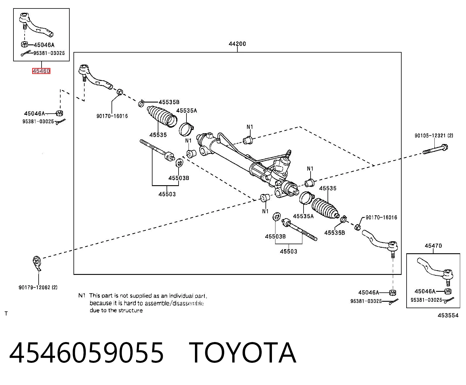 Końcówka drążka kierowniczego zewnętrzna do Toyota Sienna  L2