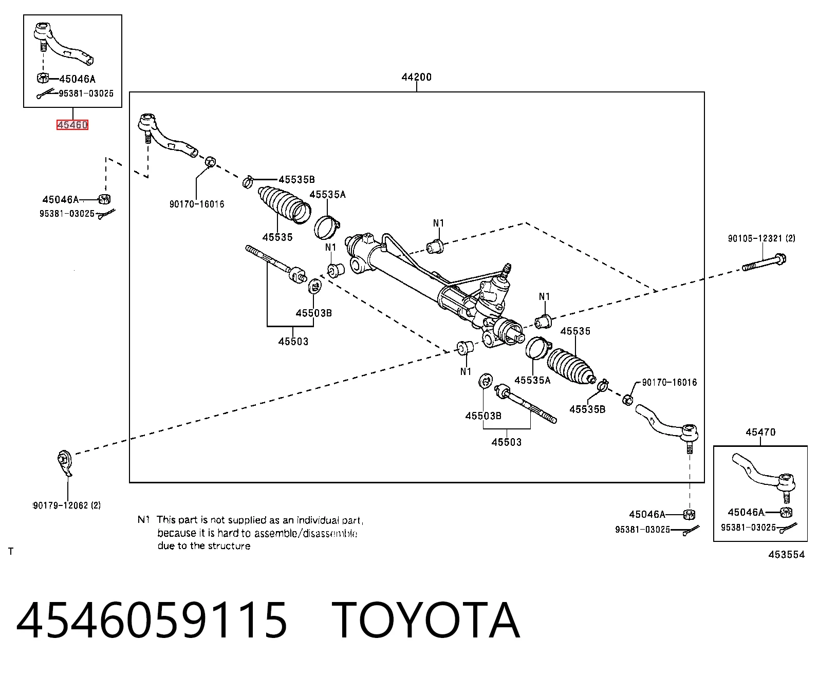 Końcówka drążka kierowniczego zewnętrzna Toyota Sienna minivan (L2) (2003 - 2009) cena, od 25,06 USD
