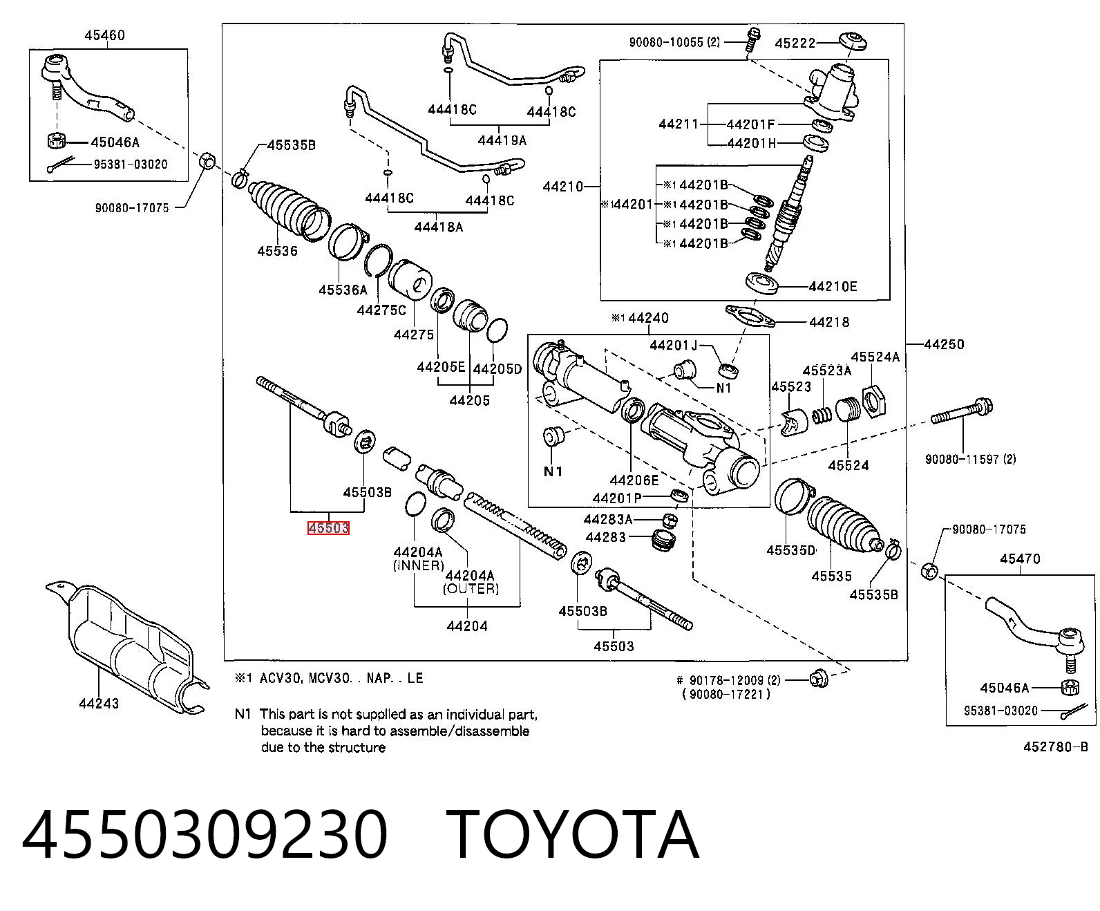 4550309230 Toyota Drążek kierowniczy