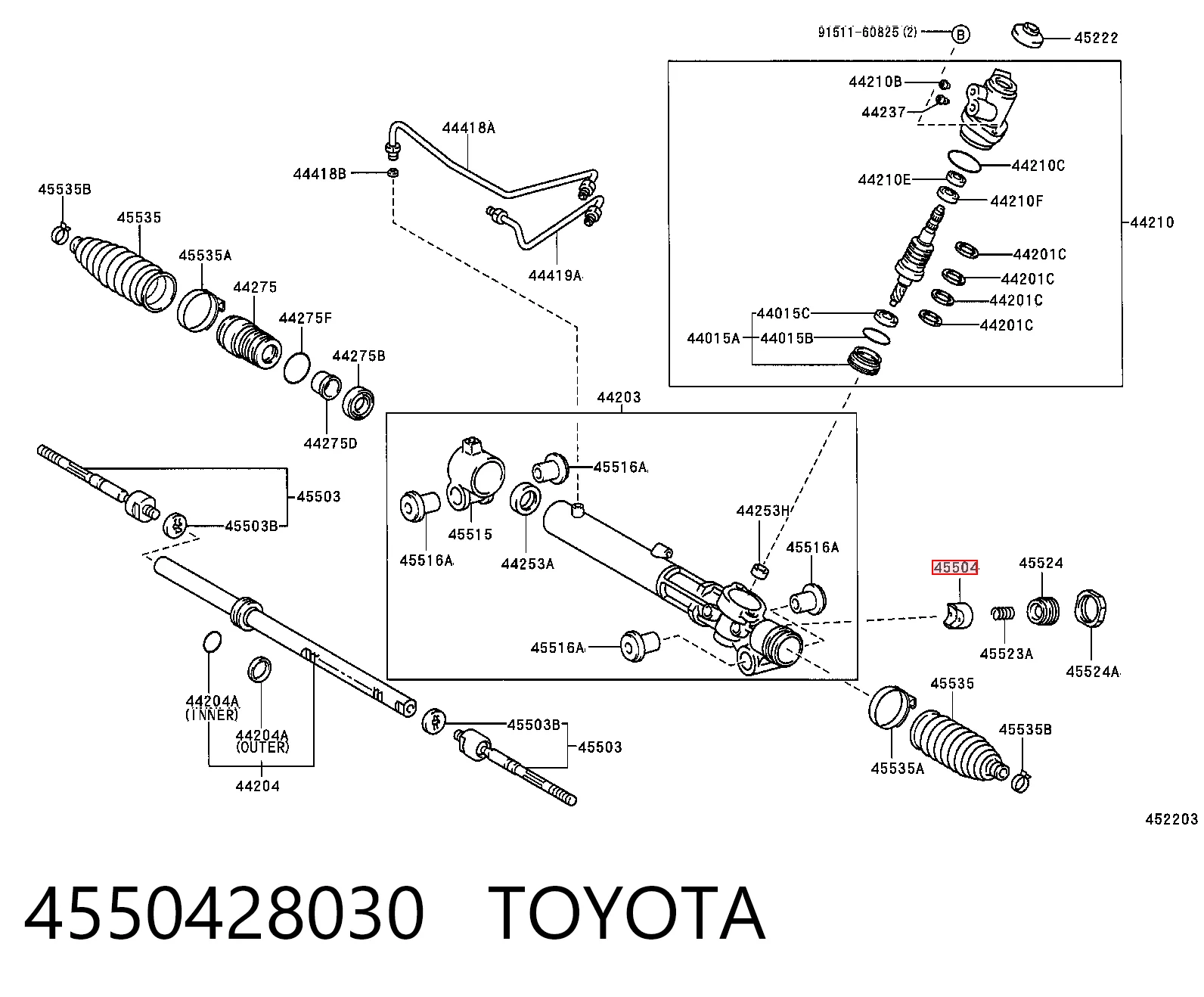  Drążek kierowniczy Toyota Previa 