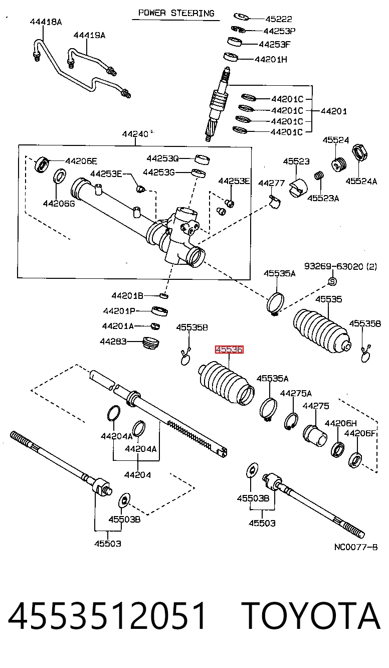 Osłona mechanizmu kierowniczego (maglownicy) Toyota Corolla liftback (E9) (1987 - 1992) cena, od 8,08 USD