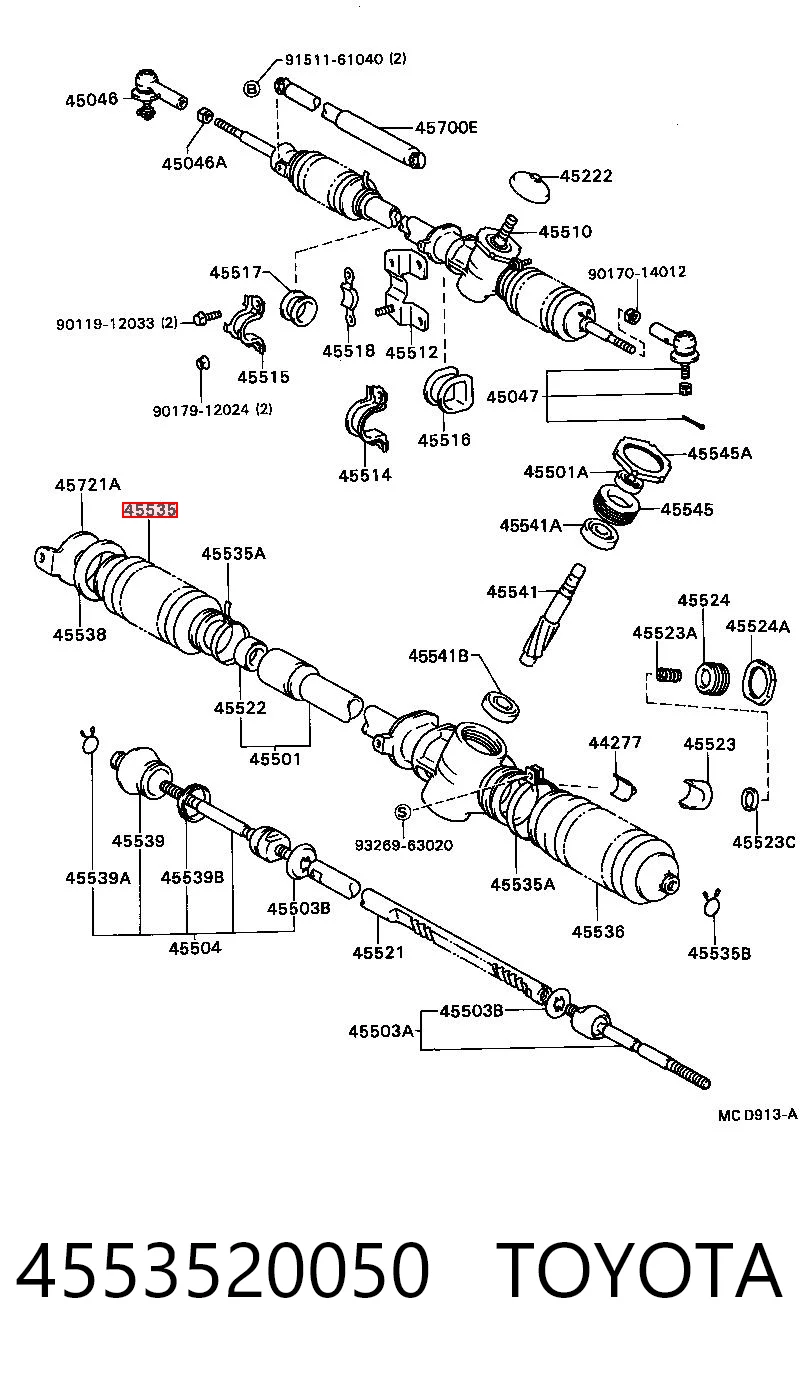 Osłona mechanizmu kierowniczego (maglownicy) do Toyota Camry V2
