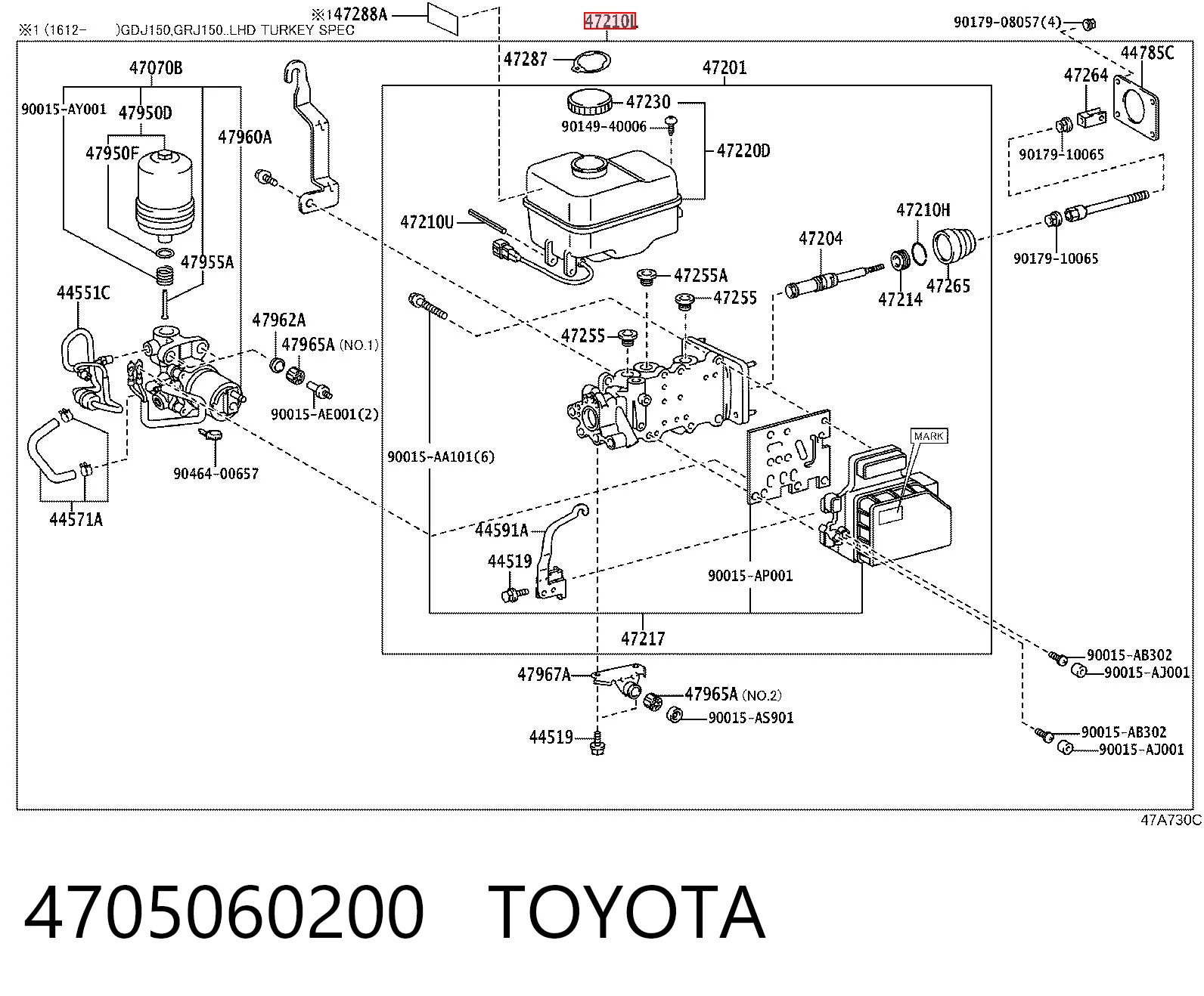 Wzmacniacz próżniowy hamulców do Toyota Land Cruiser J150