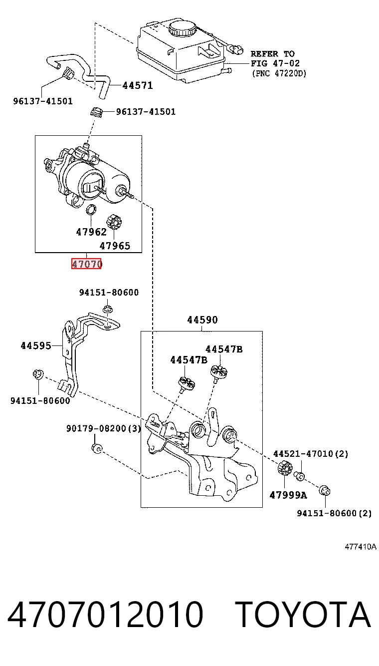 4707012010 Toyota Pompa ABS głównego cylindra hamulcowego