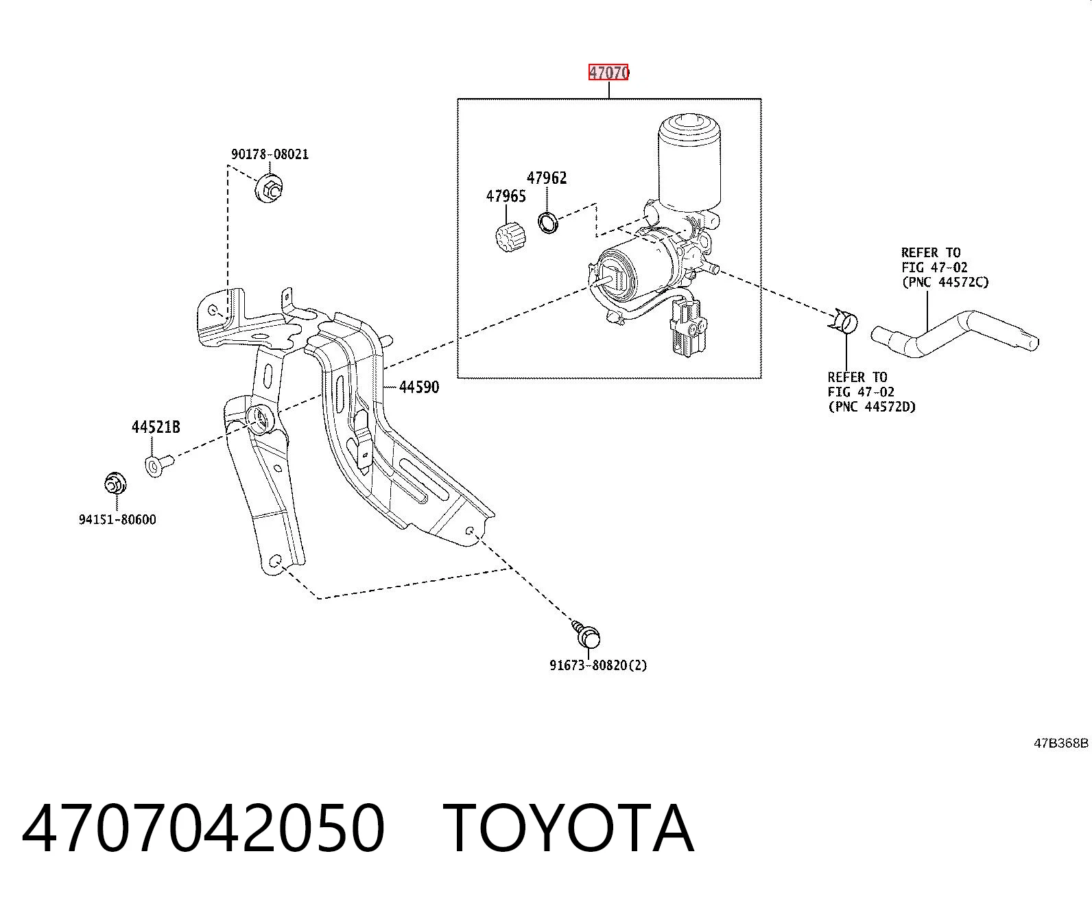4707042050 Toyota Pompa ABS głównego cylindra hamulcowego