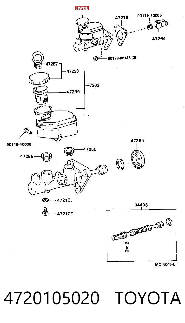 Główny cylinder hamulców do Toyota Carina E T19