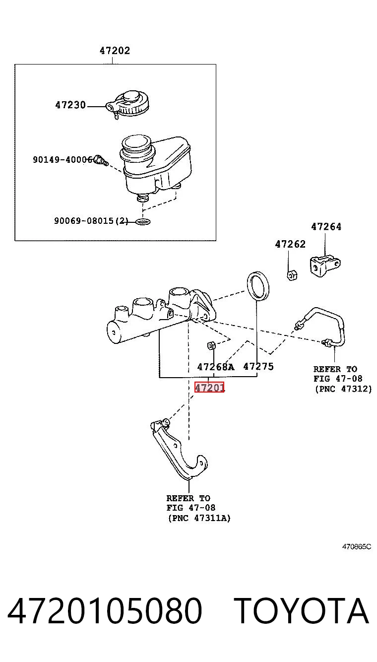 Główny cylinder hamulców do Toyota Avensis I T22