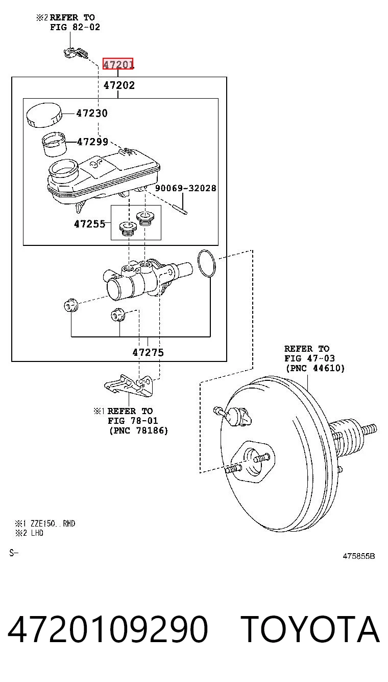 Główny cylinder hamulców do Toyota Auris UKP E15
