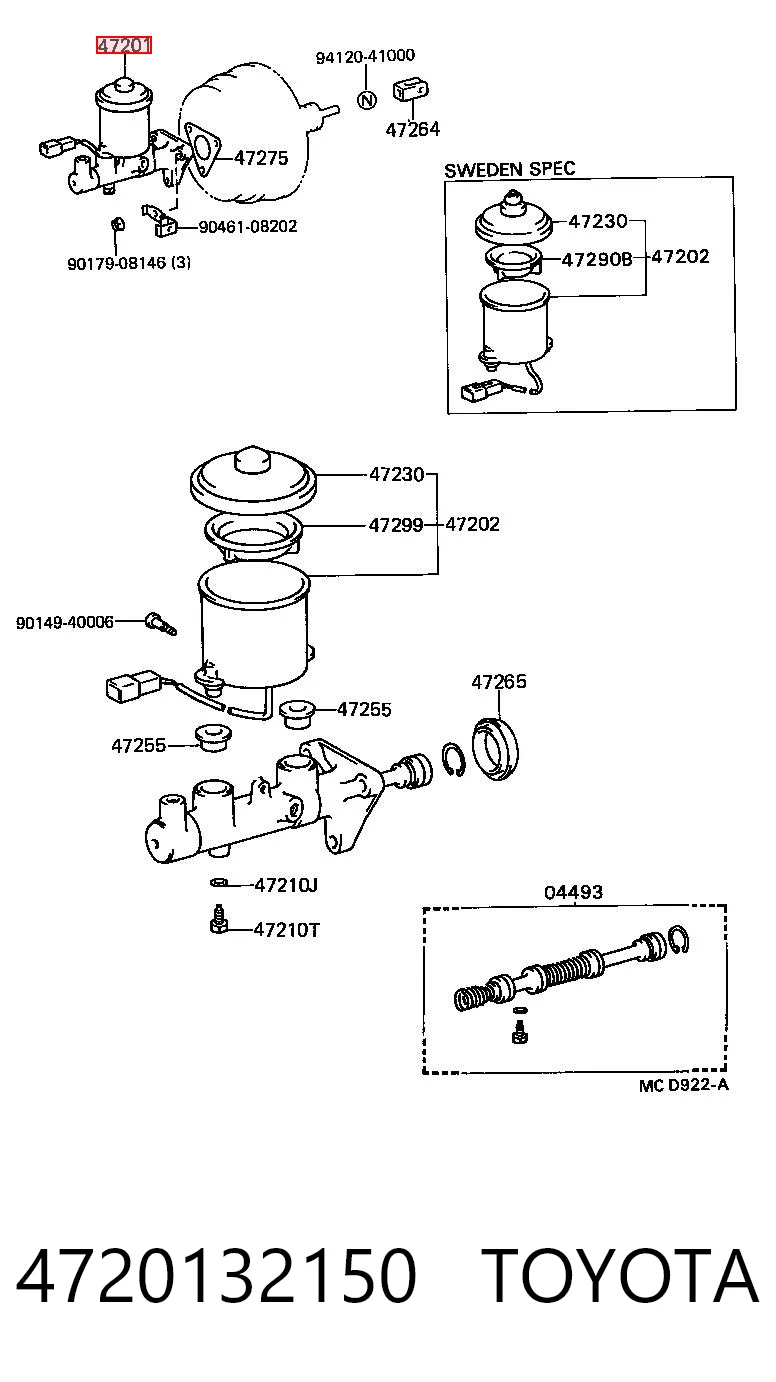 Główny cylinder hamulców do Toyota Camry II V2