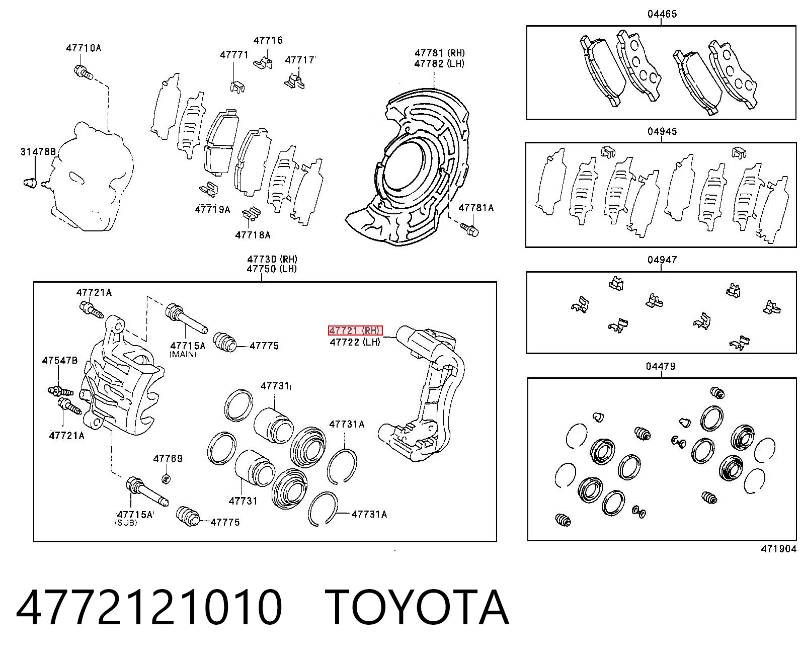 Kupić Jarzmo zacisku hamulcowego przedniego Toyota Avensis T22 w dobrej cenie