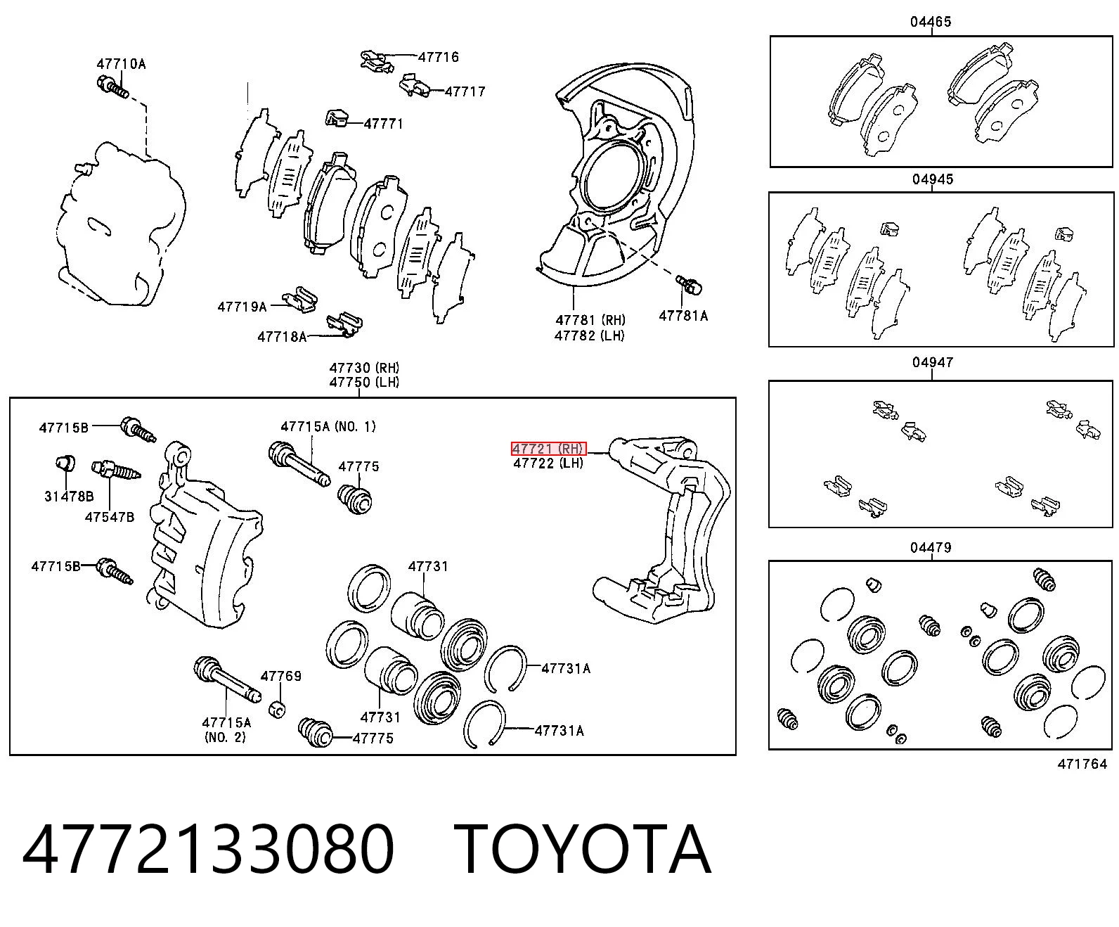 Jarzmo zacisku hamulcowego przedniego do Toyota Camry IV V20