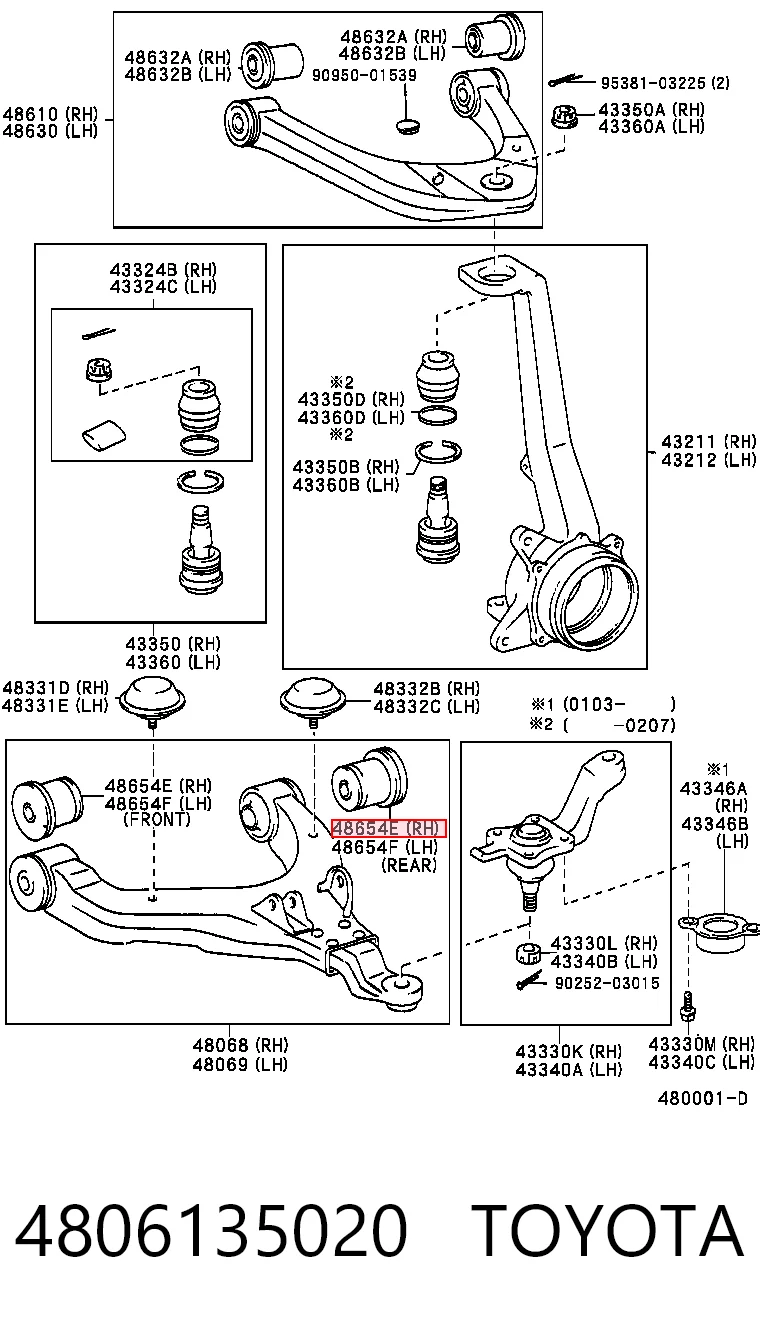  Silentblock przedniego wahacza dolnego Toyota Land Cruiser 