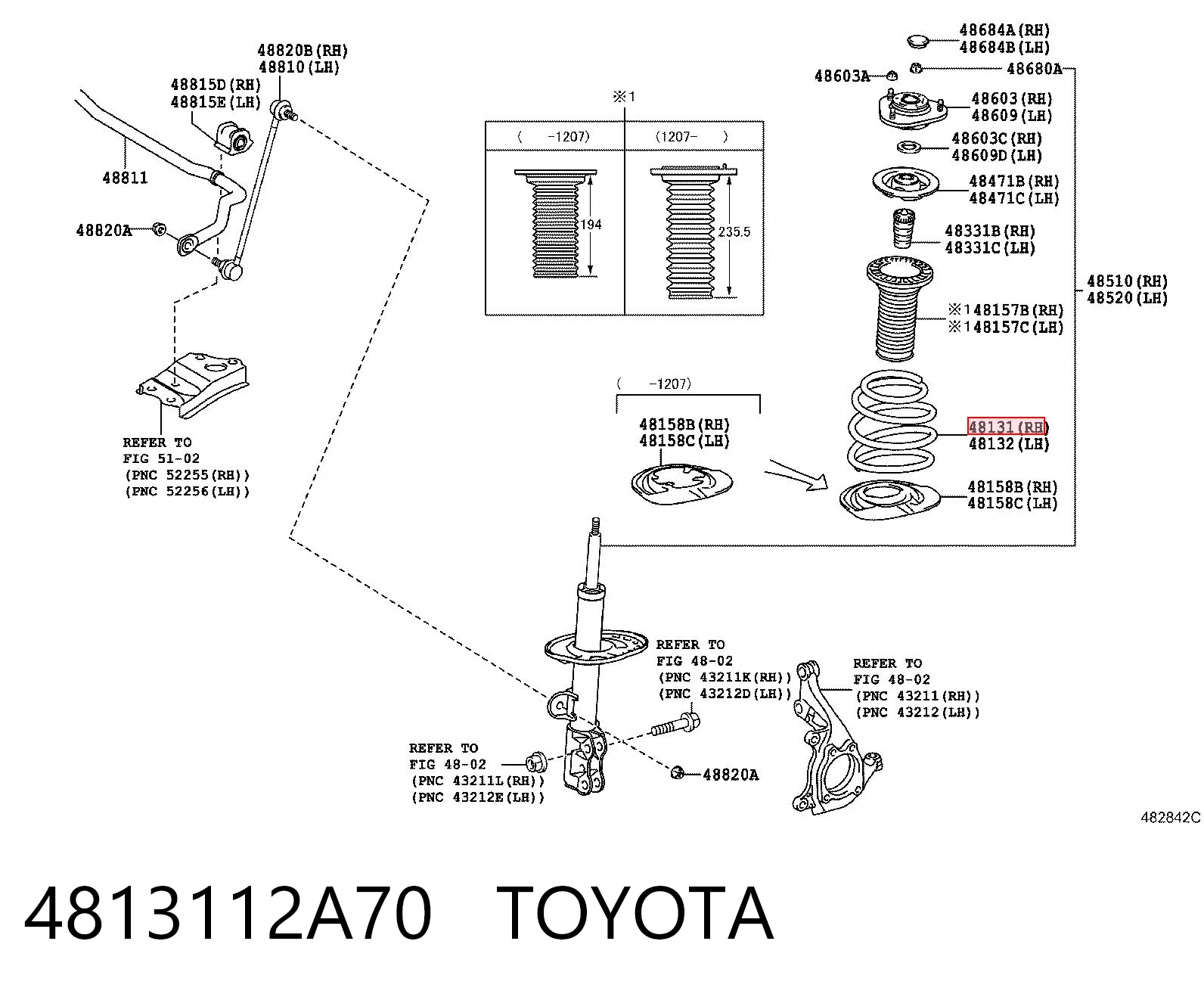 4813112A70 Toyota Sprężyna przednia
