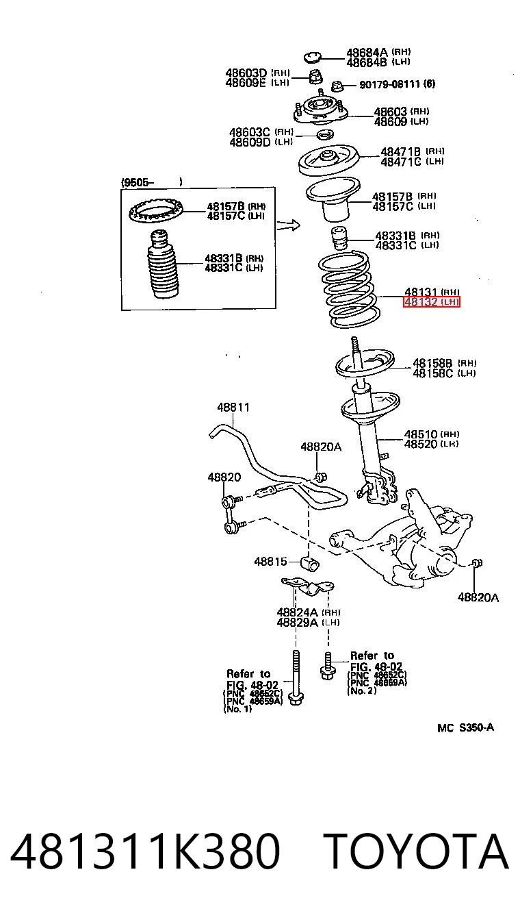 Sprężyna przednia do Toyota Corolla  