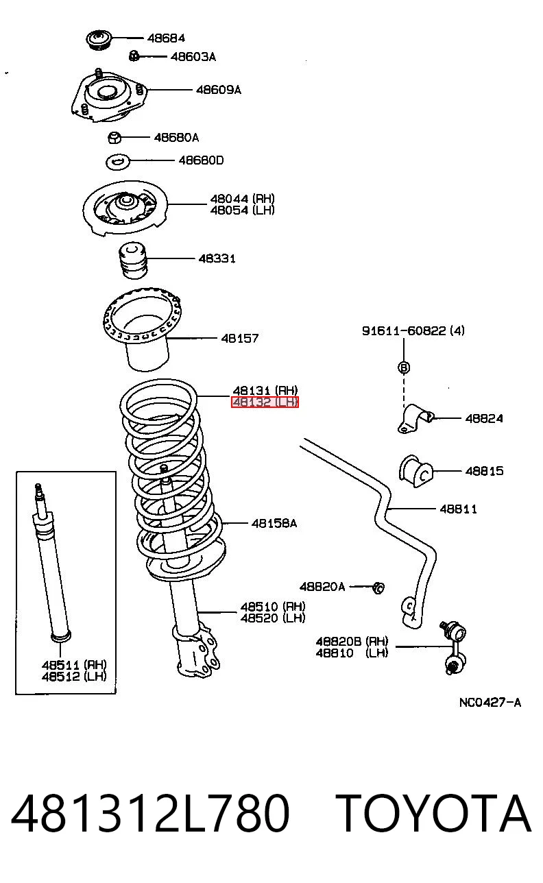 Sprężyna przednia do Toyota Carina T17