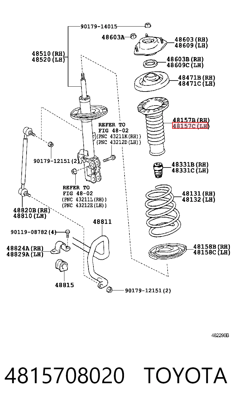 4815708020 Toyota Osłona amortyzatora przedniego