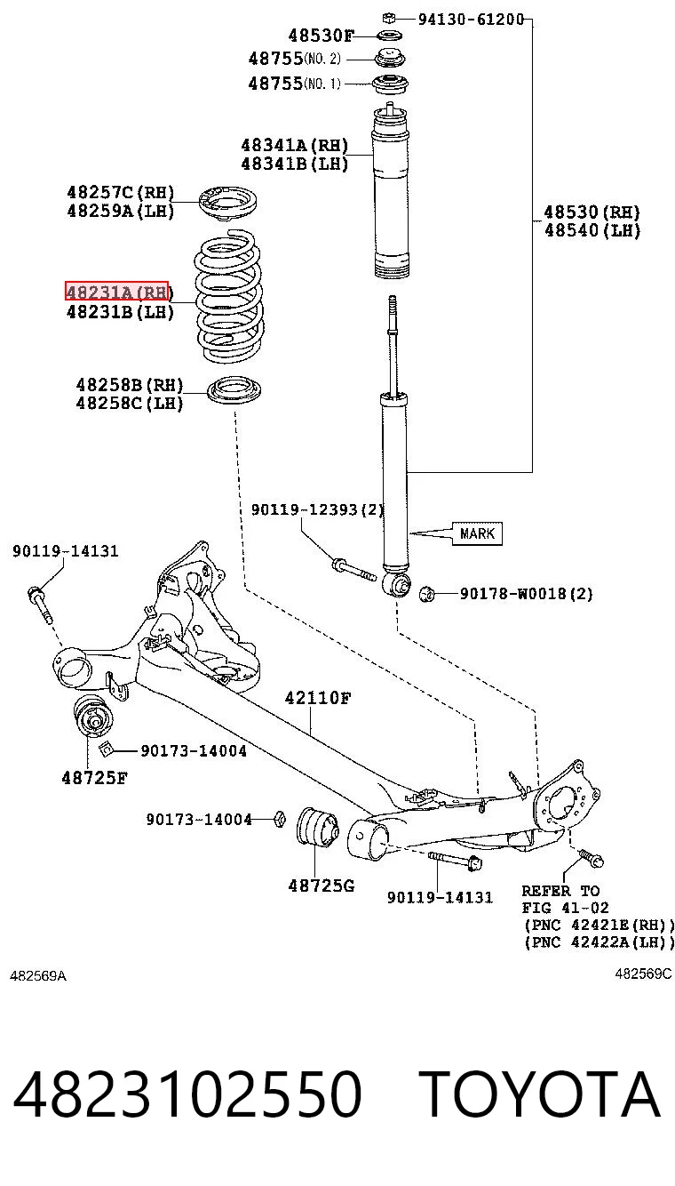  Sprężyna tylna Toyota Auris 