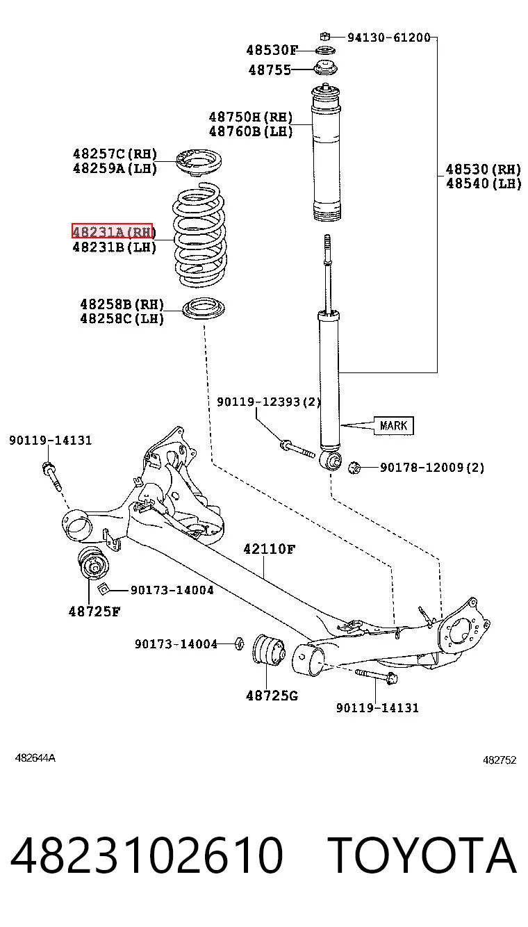 Sprężyna tylna Toyota Auris UKP