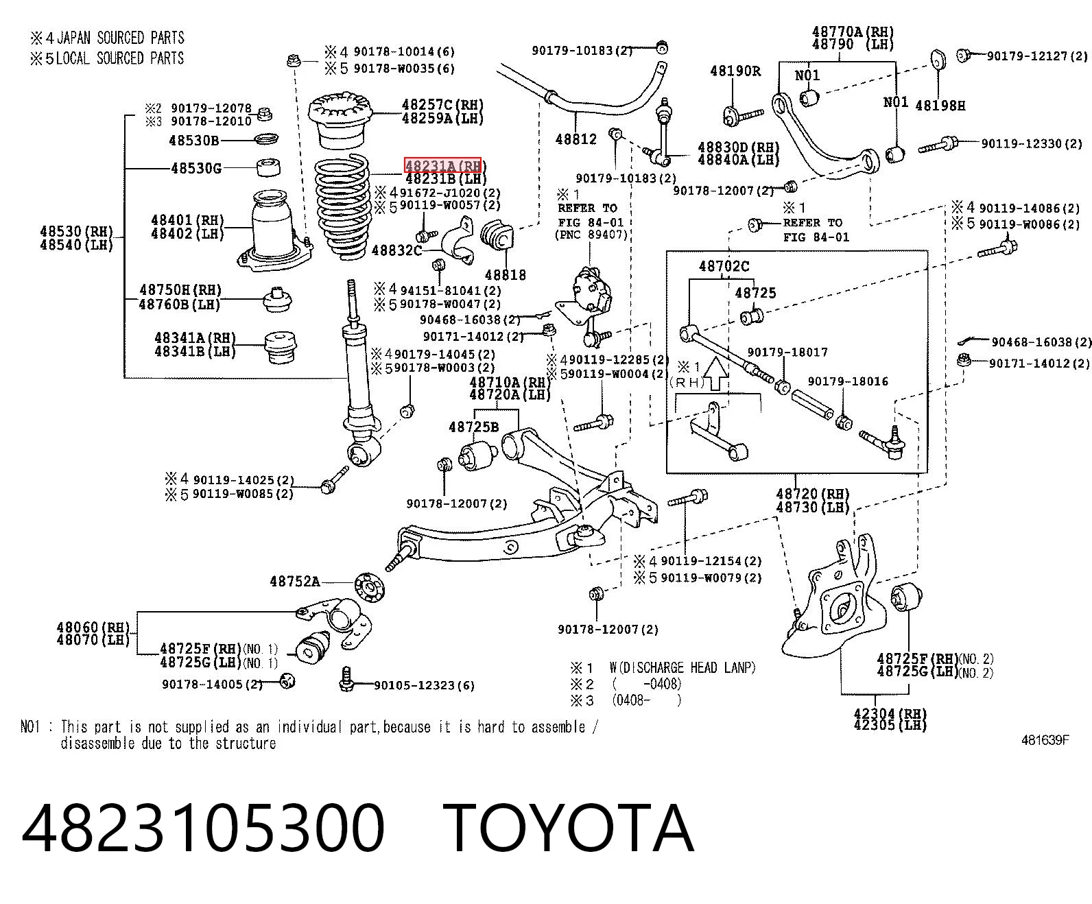 Do koszyka Sprężyna tylna Toyota Avensis II T25