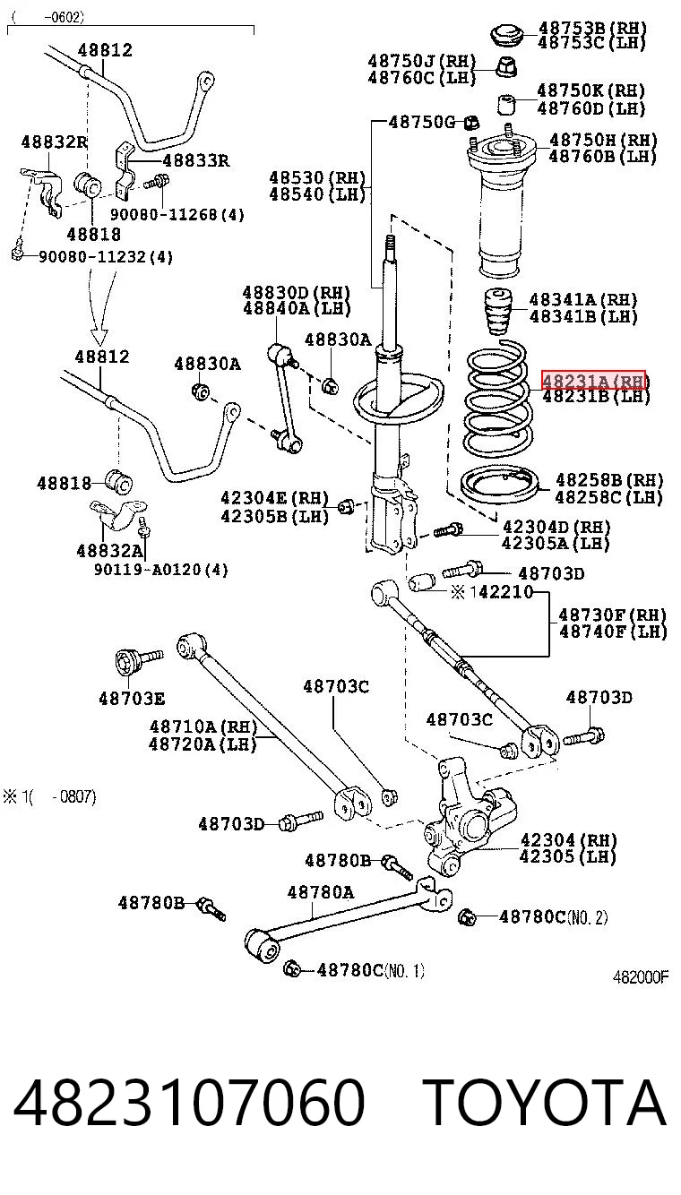 4823107060 Toyota Sprężyna tylna
