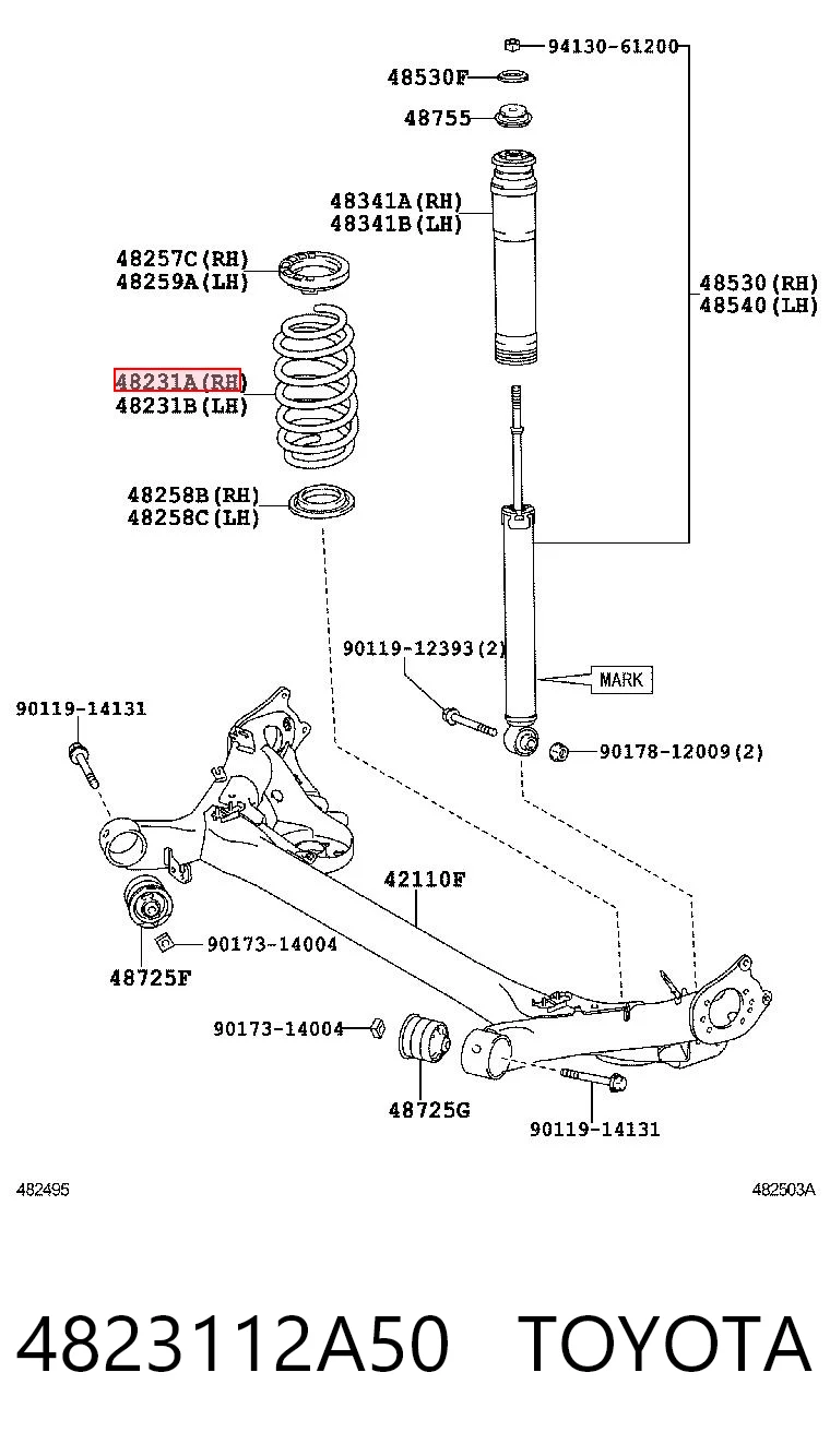 Sprężyna tylna do Toyota Auris UKP E15