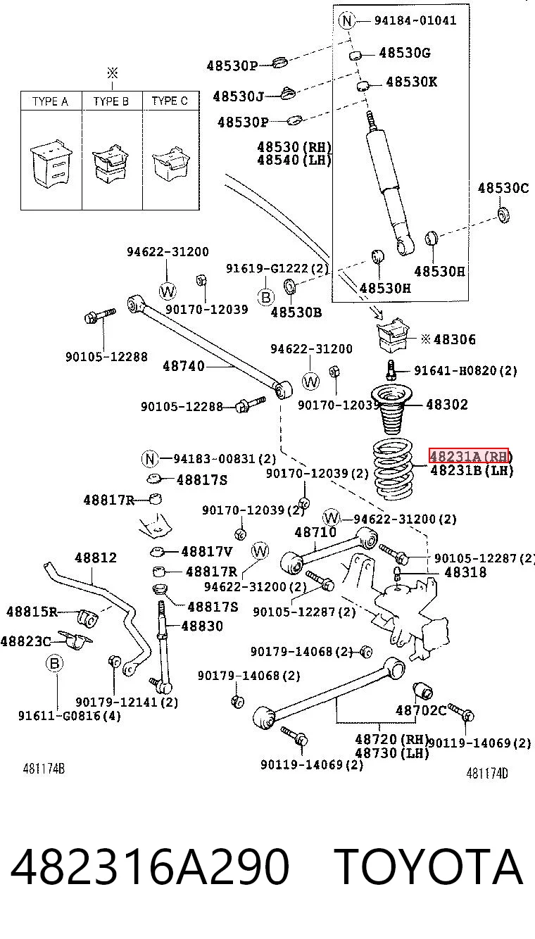 Sprężyna tylna do Toyota Land Cruiser 90 J9