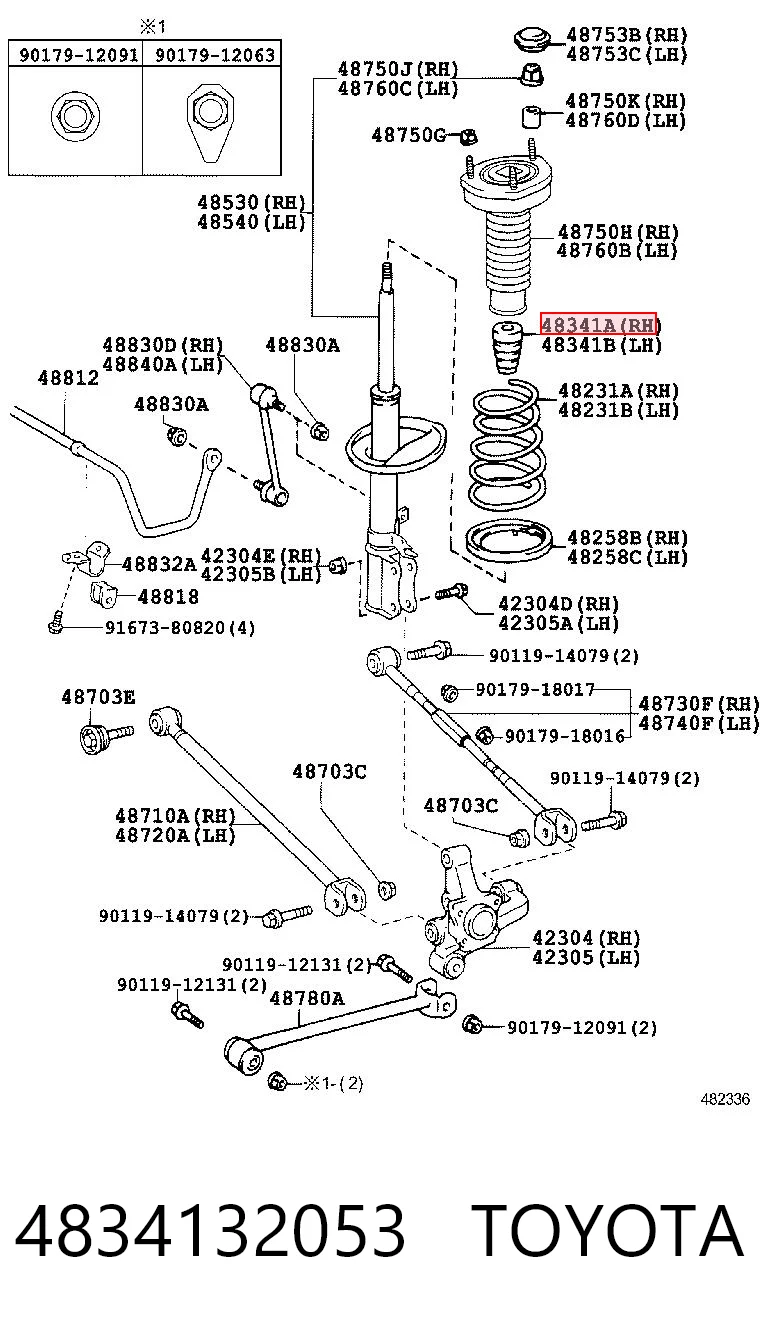 4834132053 Toyota Odbój amortyzatora tylnego