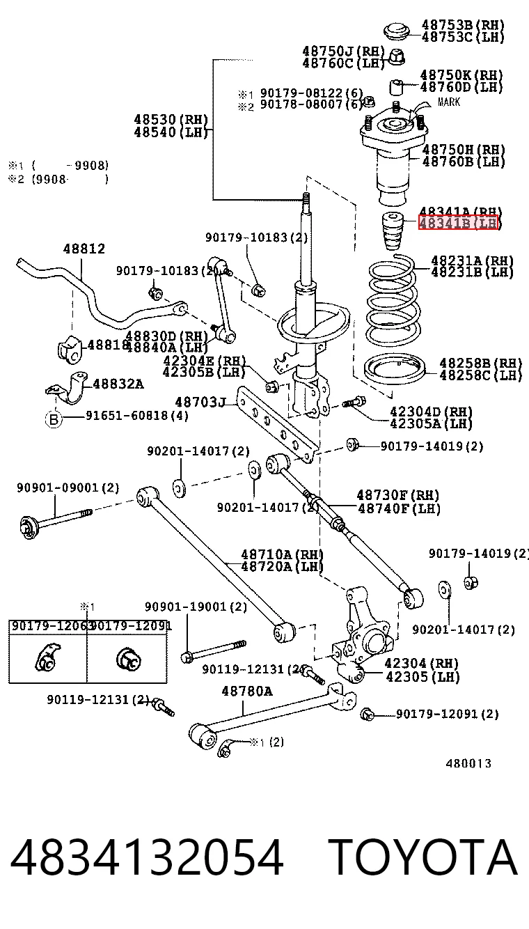 4834132054 Toyota Odbój amortyzatora tylnego