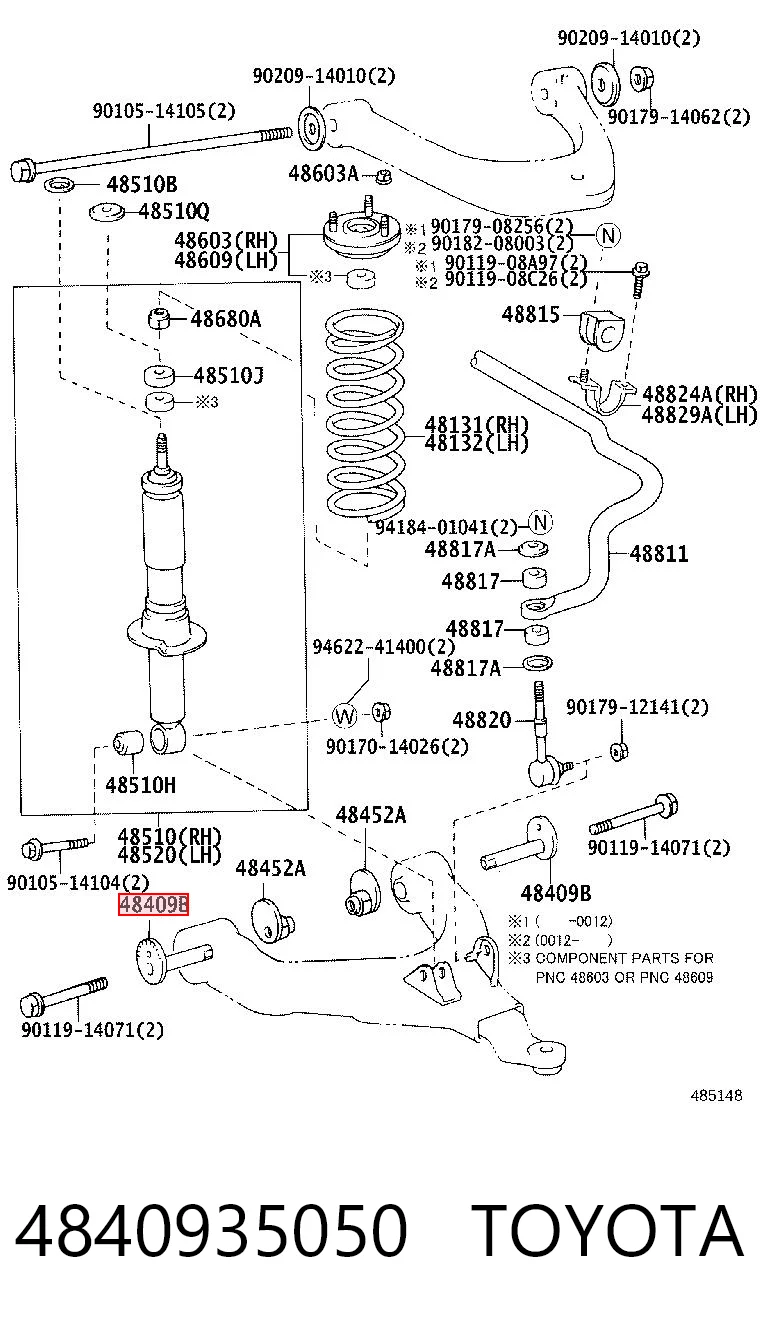 4840935050 Toyota Podkładka śrubę mimośrodu rozregulowania przedniego wahacza