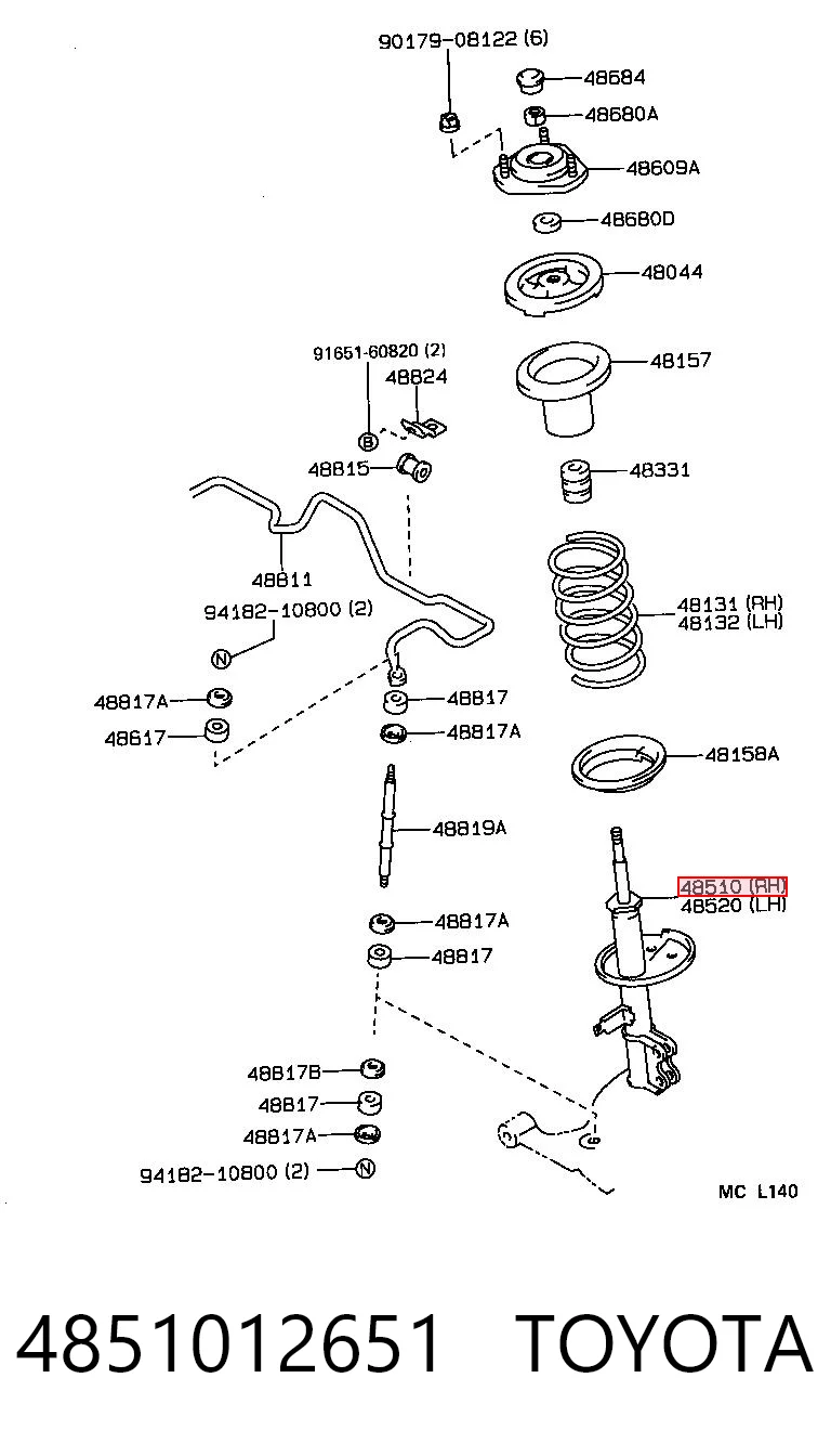 Do koszyka Amortyzator przedni Toyota Corolla  E9