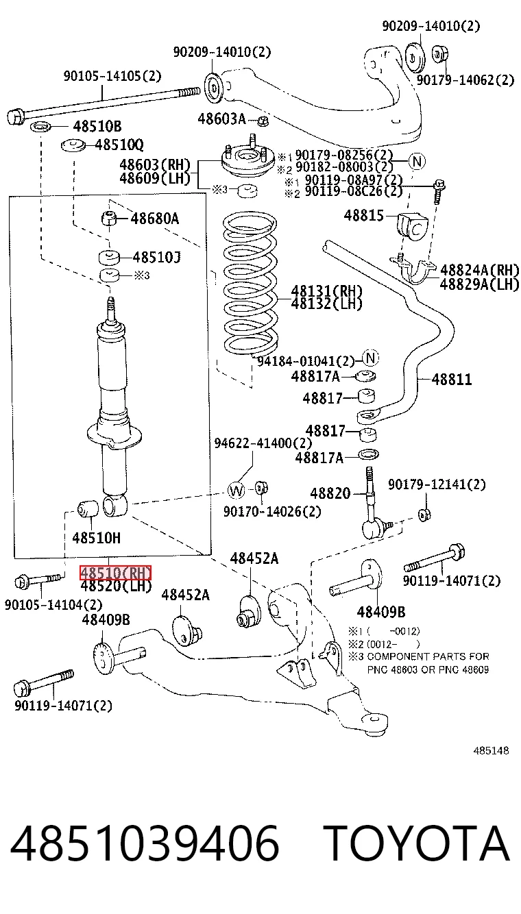 4851039406 Toyota Amortyzator przedni