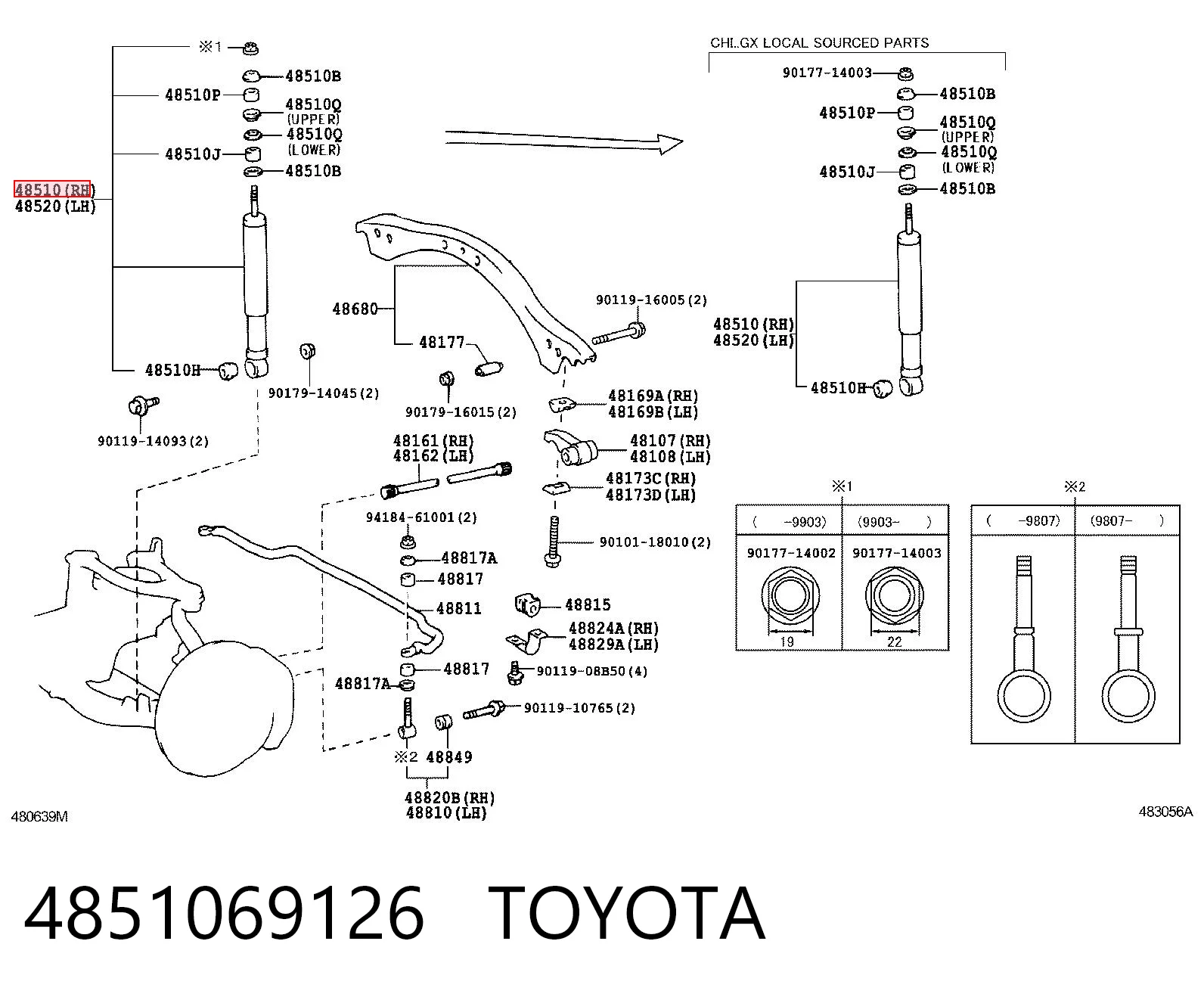 4851069126 Toyota Amortyzator przedni