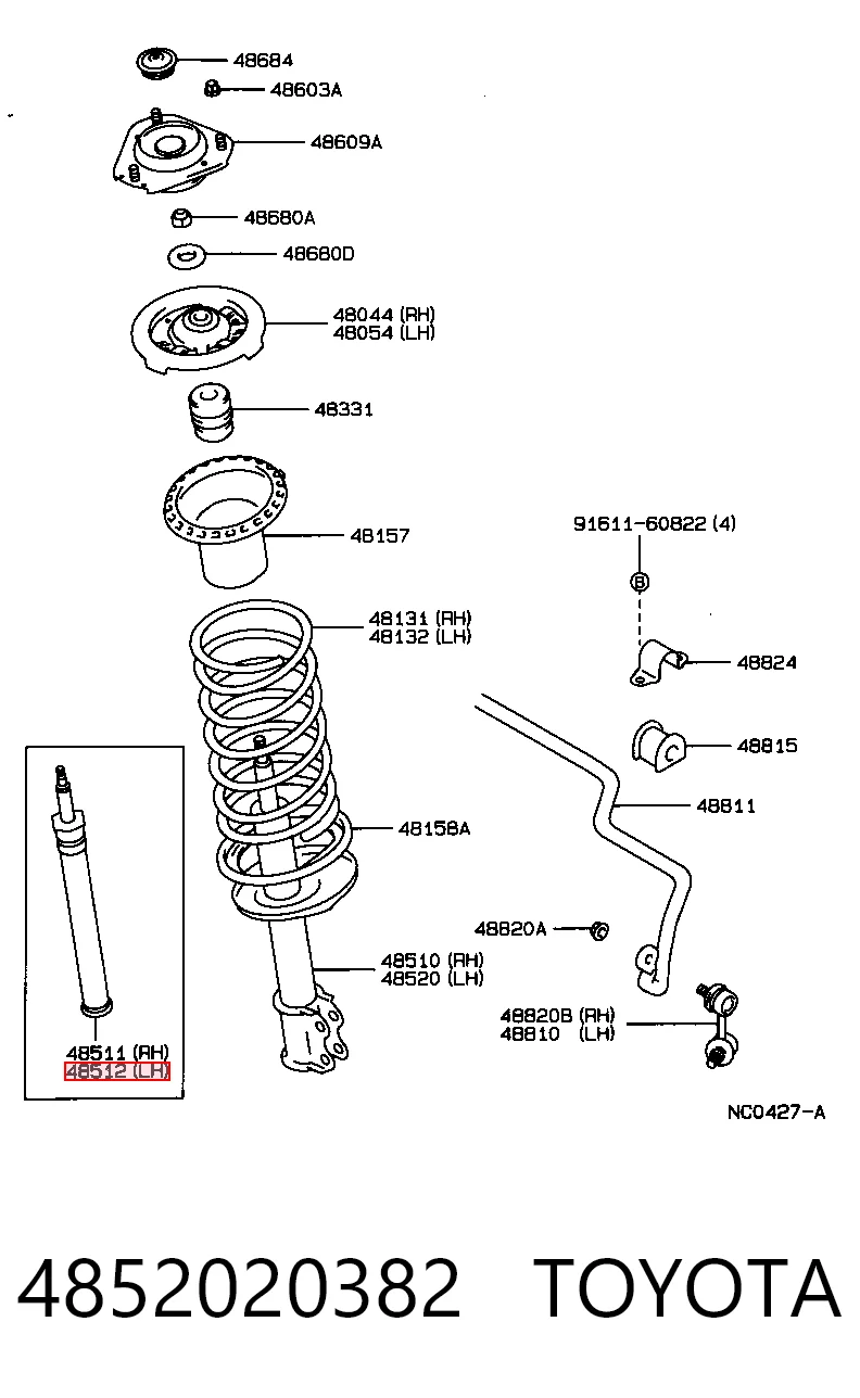 Amortyzator przedni do Toyota Carina II T17