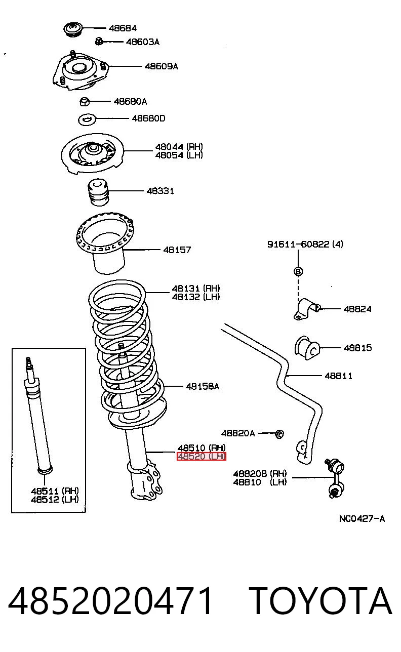 Amortyzator przedni Toyota Carina II sedana (T17) (1987 - 1992) cena, od 46,23 USD