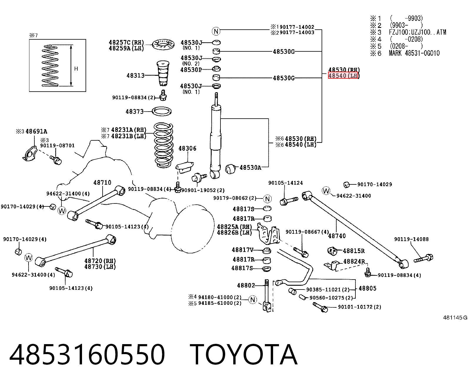 4853160550 Toyota