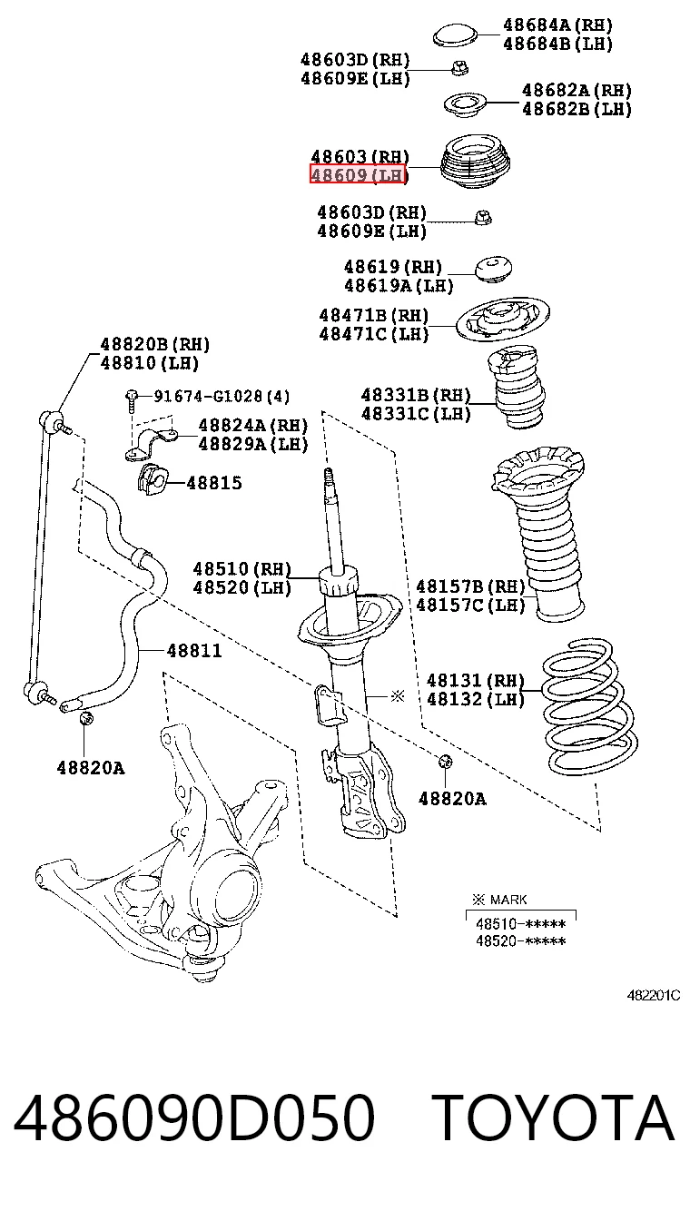 Do koszyka Poduszka amortyzatora przedniego Toyota Yaris  P13