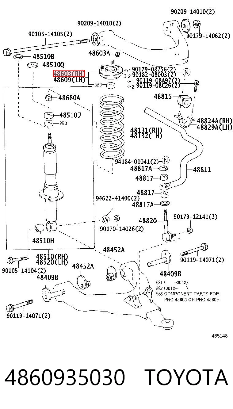 Poduszka amortyzatora przedniego Toyota Land Cruiser 90 SUV (J9) (1996 - 2002) cena, od 37,04 USD