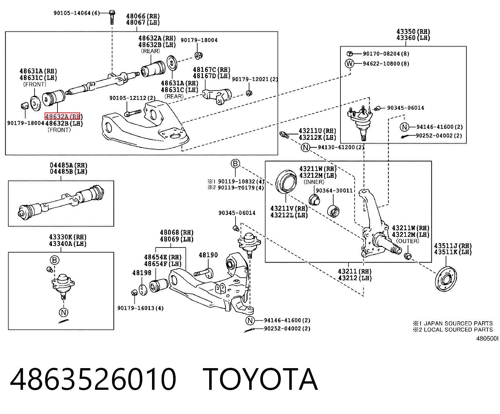 Do koszyka Silentblock przedniego wahacza dolnego Toyota Hiace III H10