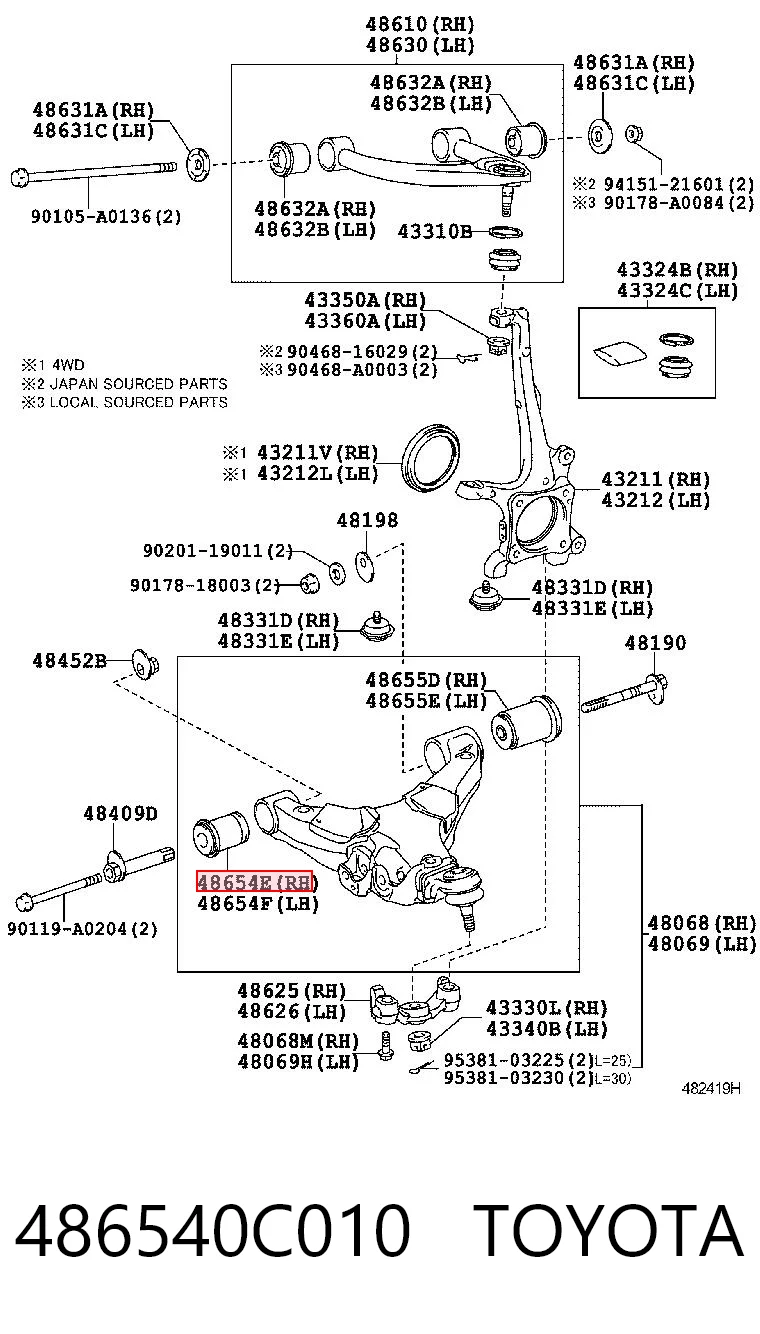 486540C010 Toyota Silentblock przedniego wahacza dolnego