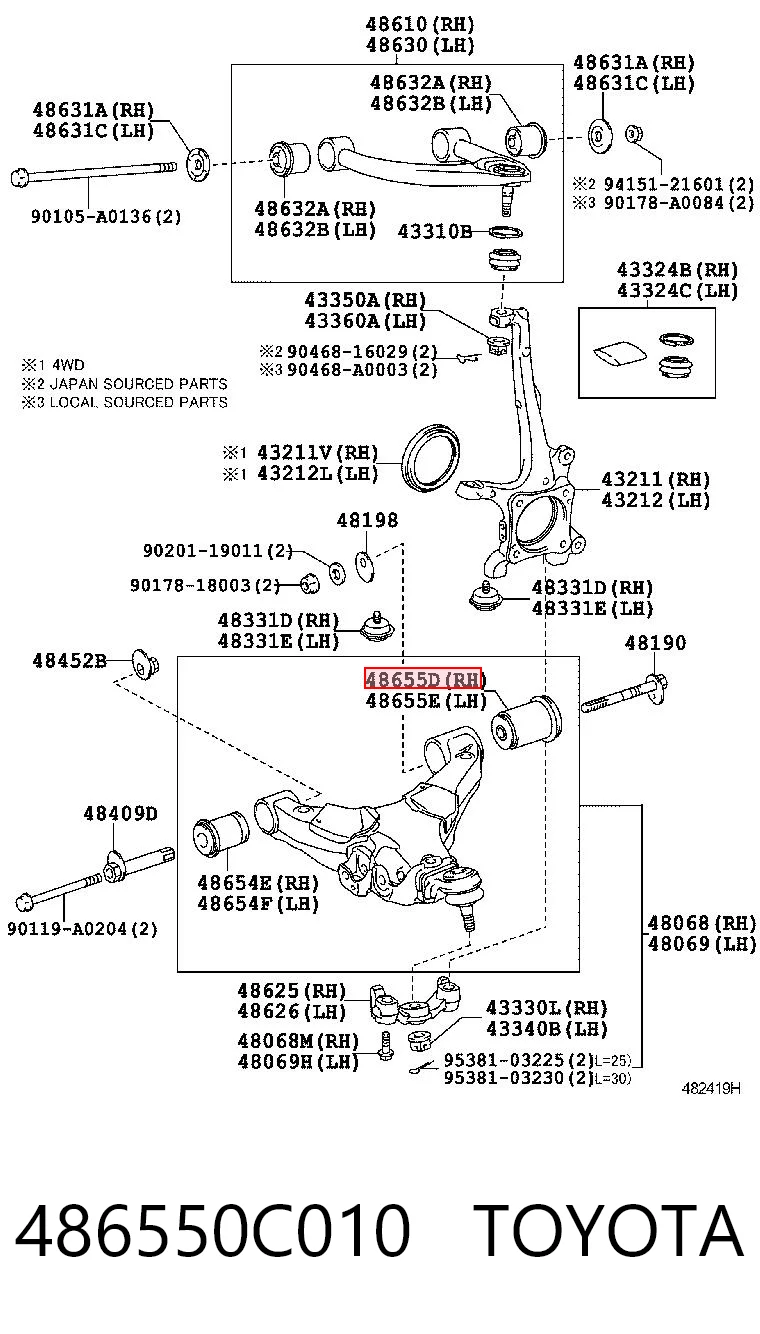 486550C010 Toyota Silentblock przedniego wahacza dolnego