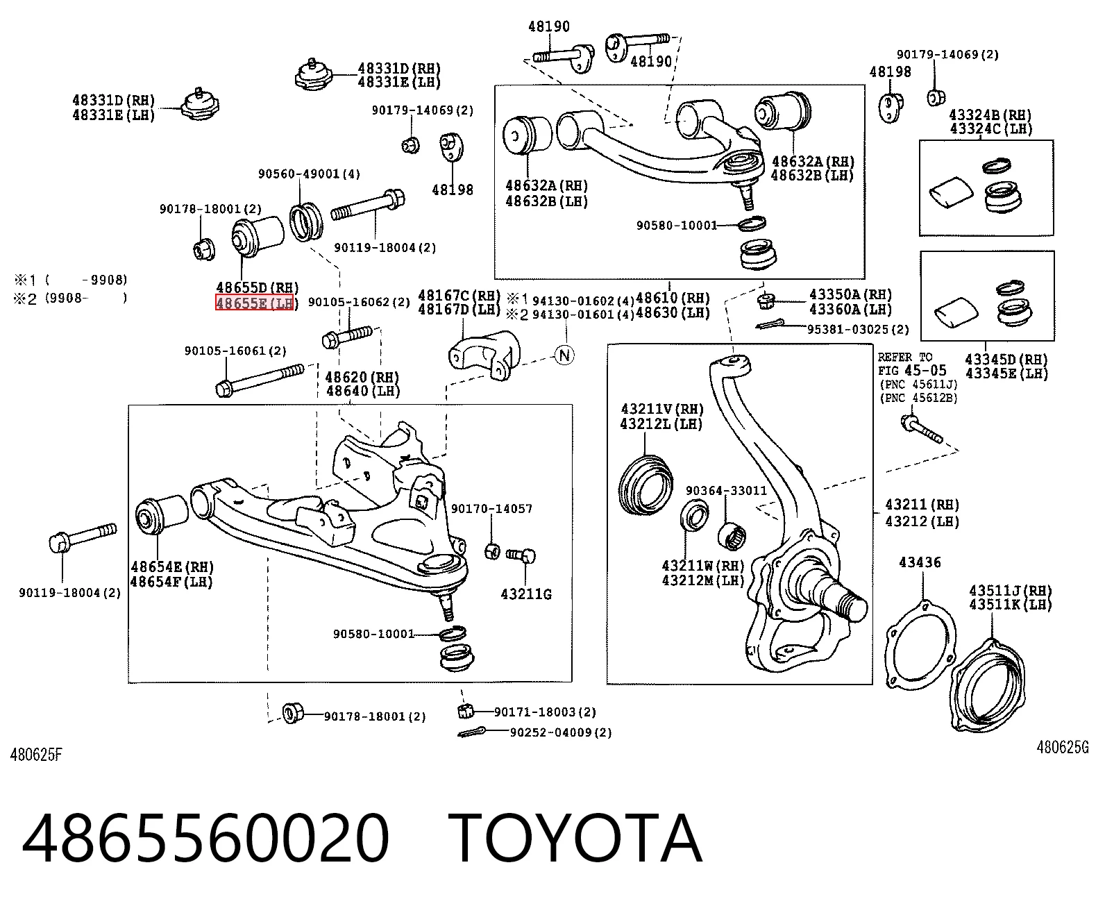  Silentblock przedniego wahacza dolnego Toyota Land Cruiser 