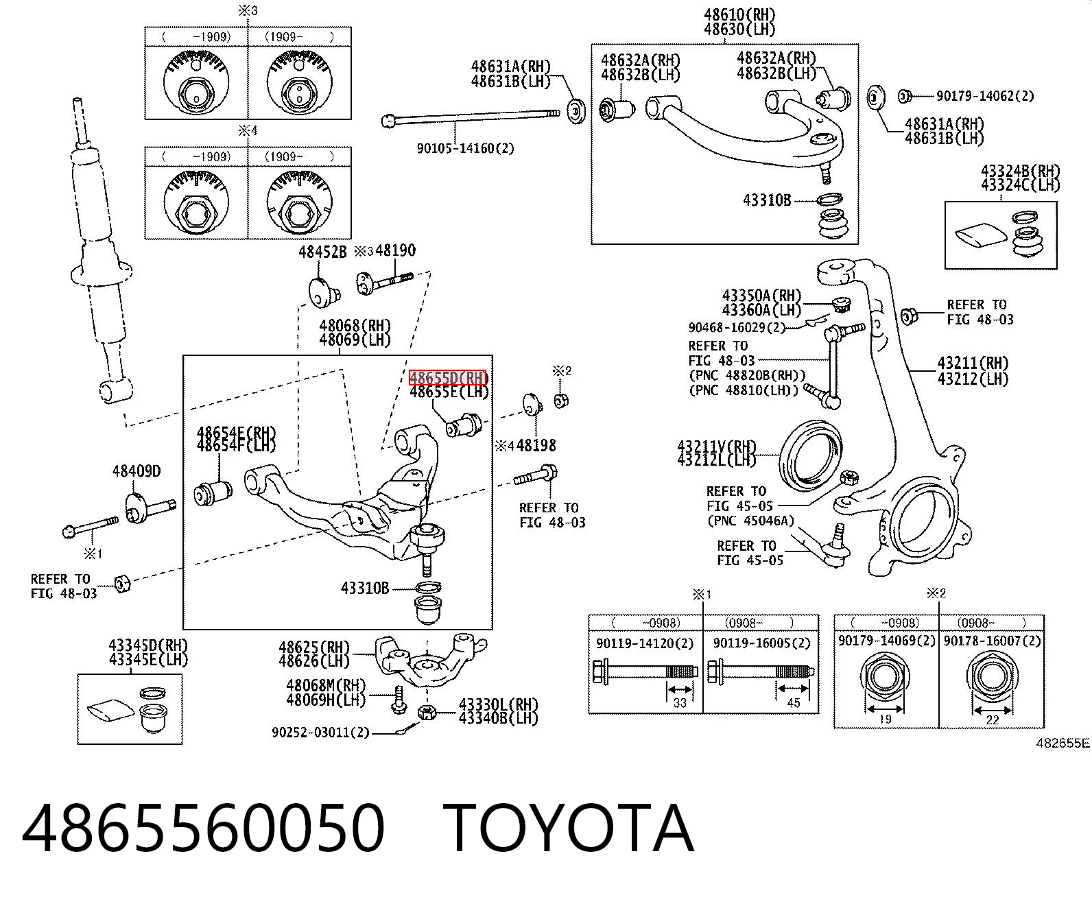 4865560050 Toyota Silentblock przedniego wahacza dolnego