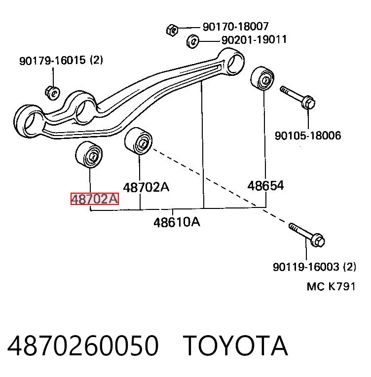 4870260050 Toyota Silentblock przedniego wahacza dolnego