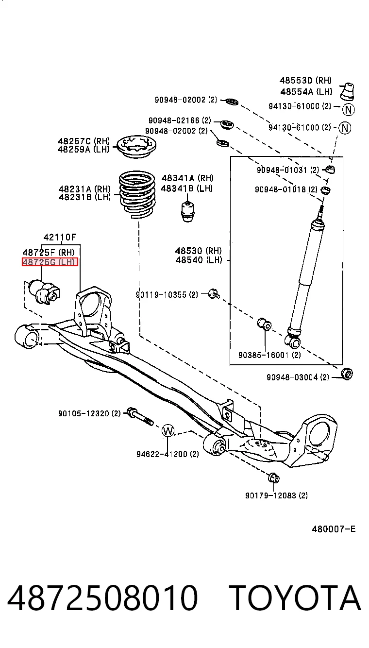 4872508010 Toyota Silentblock tylnej belki
