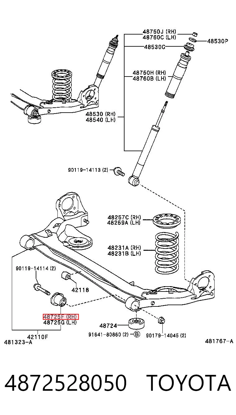 4872528050 Toyota Silentblock tylnej belki