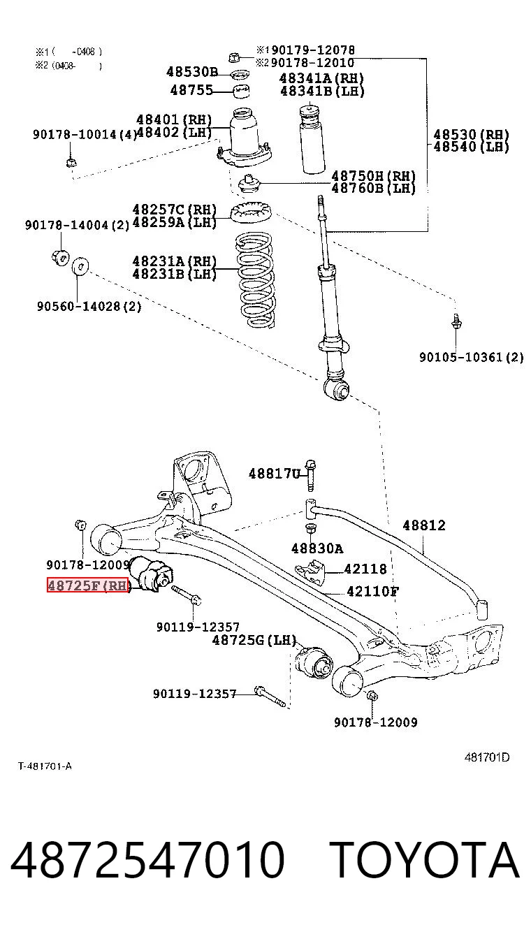 Do koszyka Silentblock tylnej belki Toyota Prius  NHW20