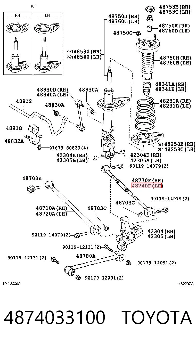 4874033100 Toyota Drążek poprzeczny zawieszenia tylnego